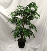 3 Foot Artificial Silk Ming Aralia Tree  on Natural Wood Silk Plants Canada